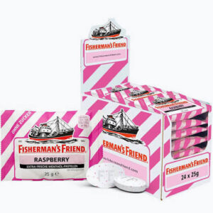 Fisherman 1-Pack Raspberry SF 24x25gr. (Vegan & Gluten)
