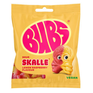 Bubs Sour Skalle, Lemon Raspberry 12x155 gr. (VEGAN)