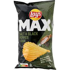 Lays MAX Salt Black/Pepper 22x185 gr. (FORVENTET LAGER UGE 50)